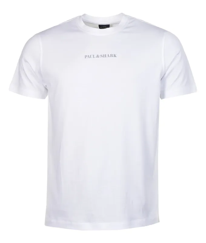 Small Centre Reflective Logo T Shirt White made by RAGAZZI