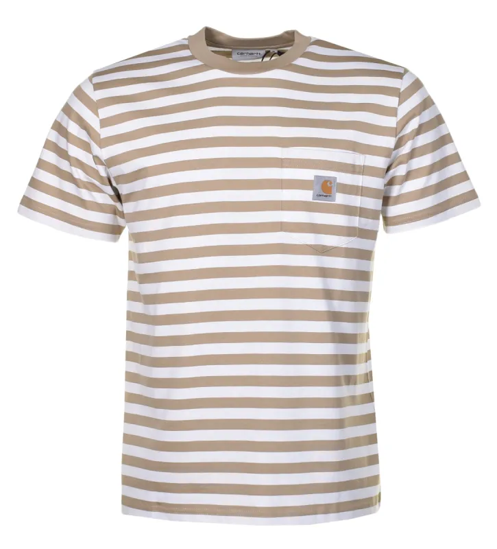 Scotty Pocket Stripe T Shirt Ammonite White sold by RAGAZZI