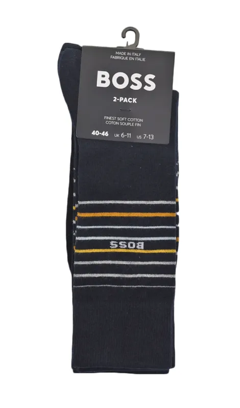2 Pack Thin Stripe Socks Navy sold by RAGAZZI