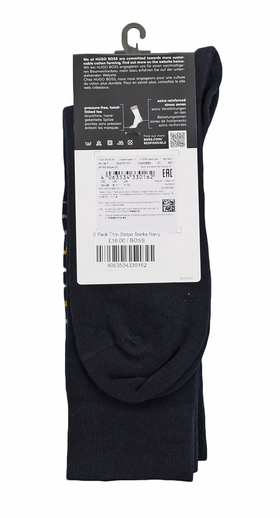 2 Pack Thin Stripe Socks Navy sold by RAGAZZI product image thumbnail 2
