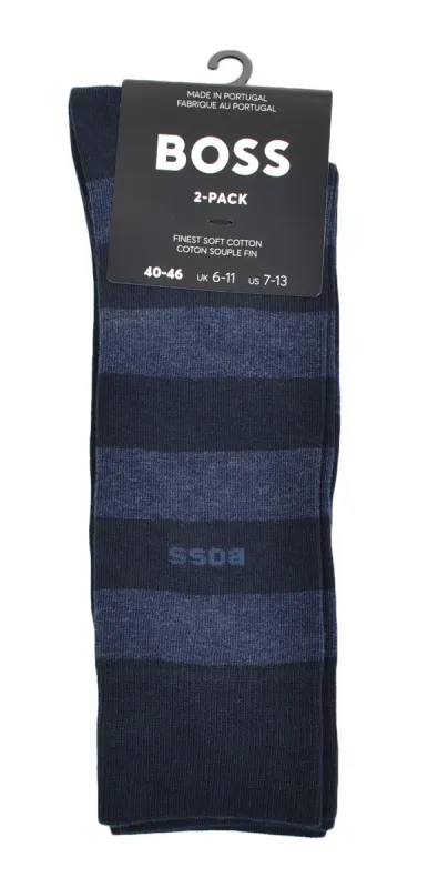 2 Pack Block Stripe Socks Open Blue sold by RAGAZZI