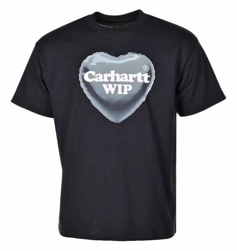 Short Sleeve Heart Balloon T Shirt Black sold by RAGAZZI