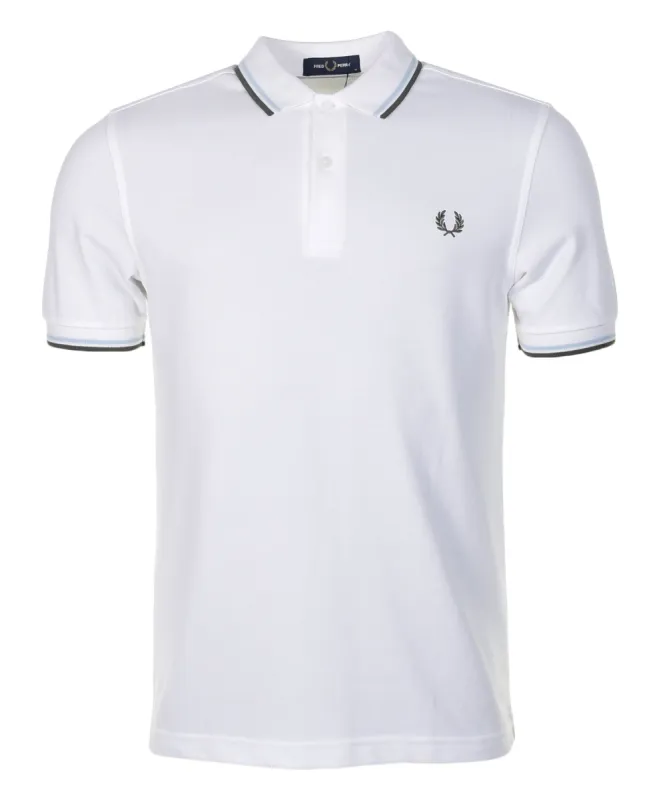Twin Tipped Polo Shirt White Light Ice Field Green sold by RAGAZZI