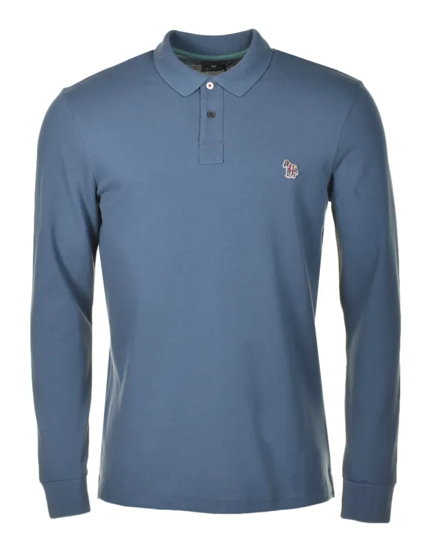 Regular Fit Long Sleeve Zebra Polo Shirt 46c Indigo sold by RAGAZZI