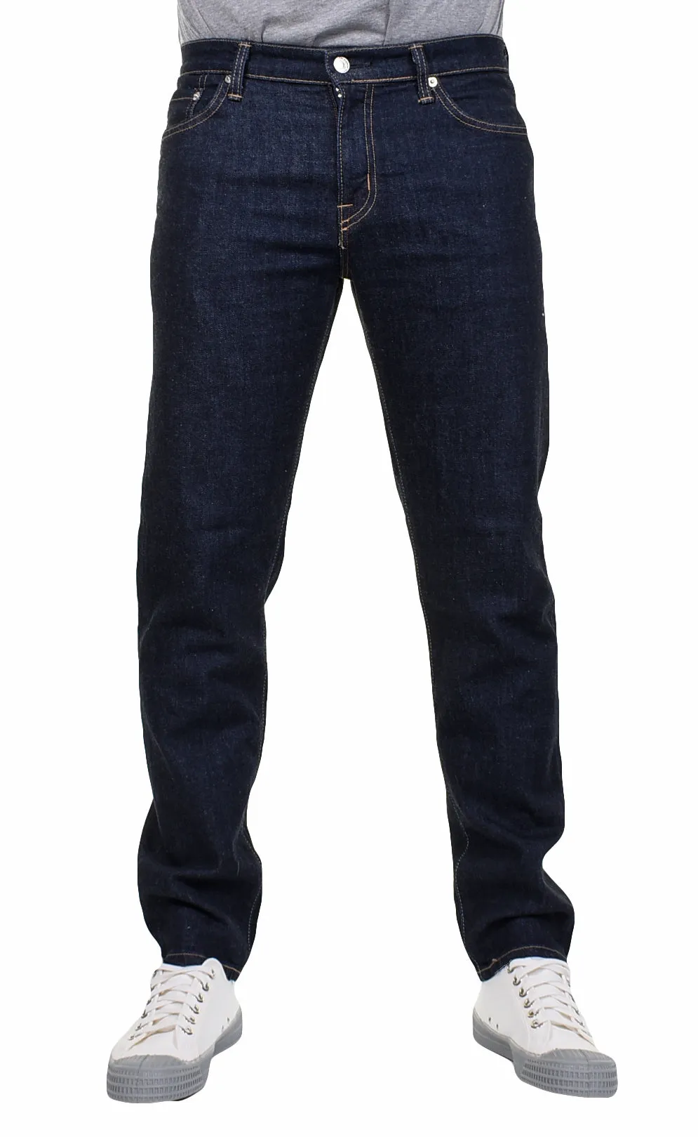 Regular Tapered Jeans Kaihara Pure Indigo Stretch Denim Blue Rinsed sold by RAGAZZI