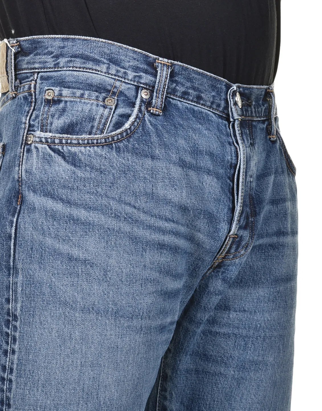 Regular Tapered Jeans Kaihara Pure Indigo Stretch Denim Blue Mid Dark Used sold by RAGAZZI product image thumbnail 3