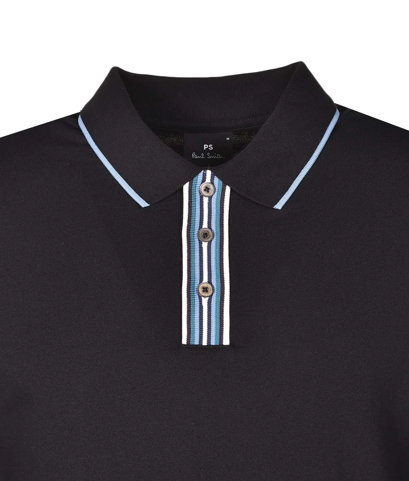 Regular Fit SS Stripe Placket Polo Shirt Black sold by RAGAZZI product image thumbnail 3