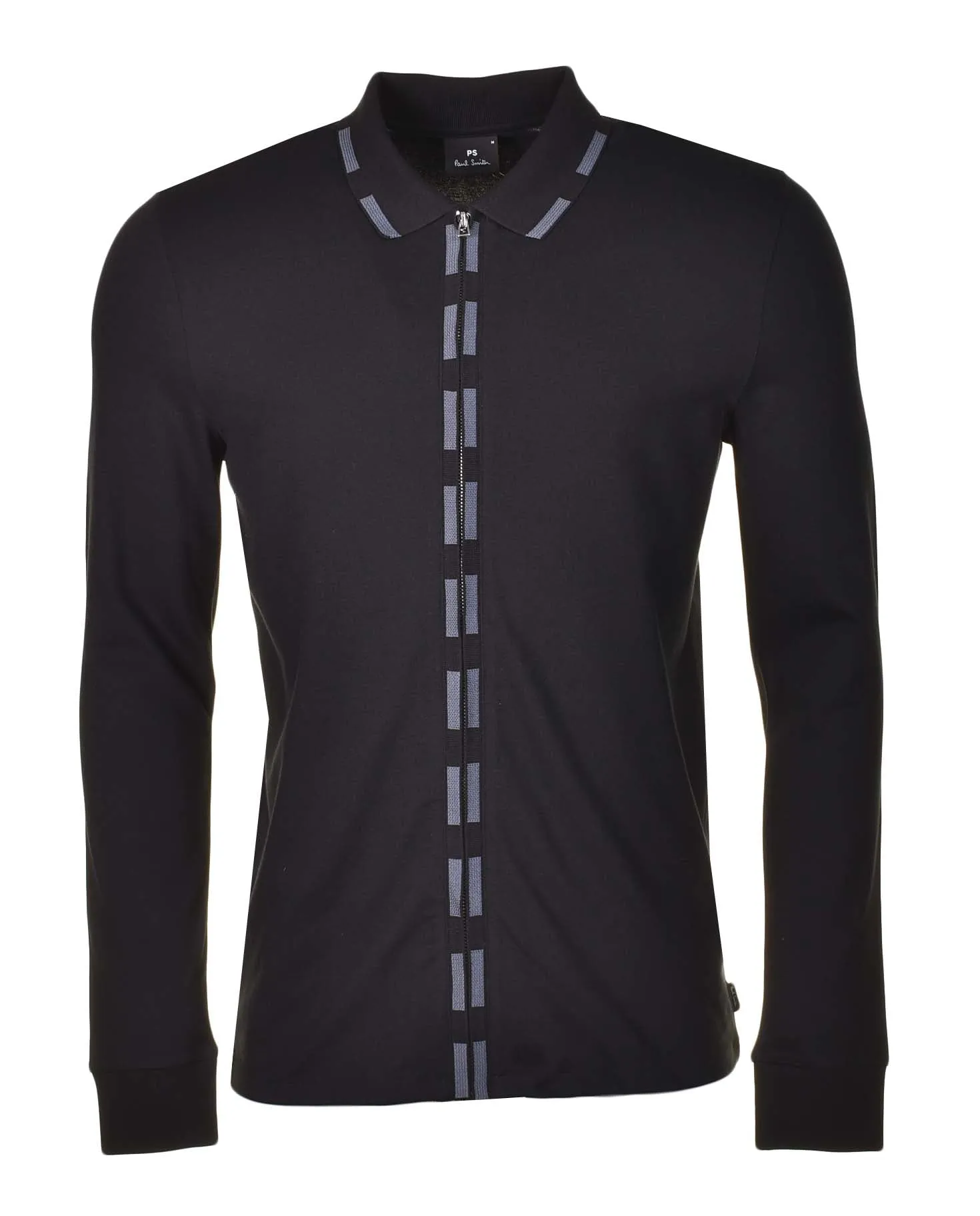 Regular Fit Long Sleeve Zip Polo Shirt Black sold by RAGAZZI
