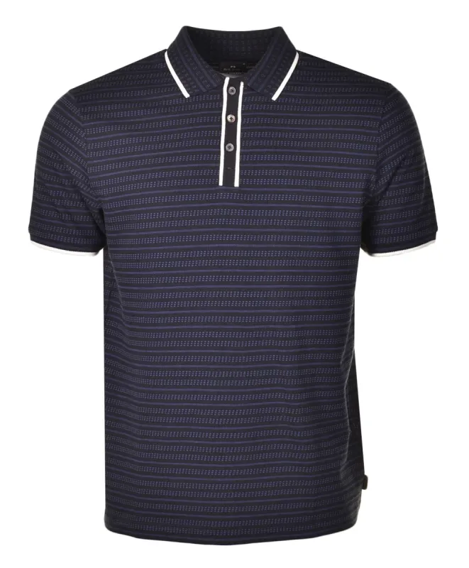 Regular Fit SS Stripe Polo Shirt Black sold by RAGAZZI