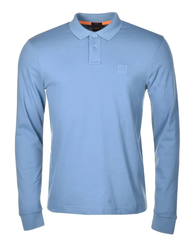 Passerby Long Sleeve Polo Shirt 462 Open Blue sold by RAGAZZI