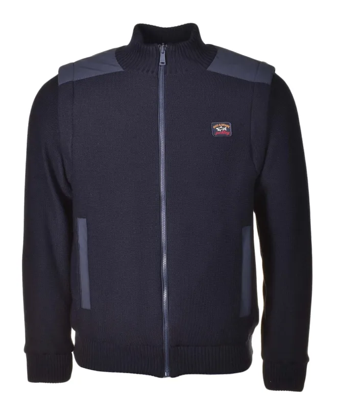 Reversible Knitted Full Zip Cardigan Navy sold by RAGAZZI