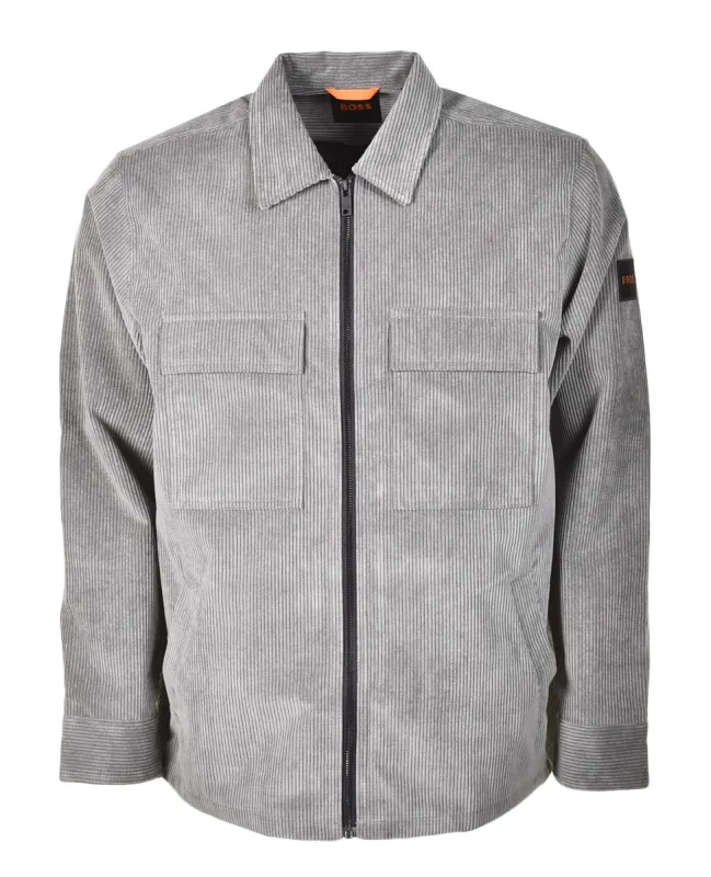 Lozzy Cord Zip Overshirt Open Grey sold by RAGAZZI