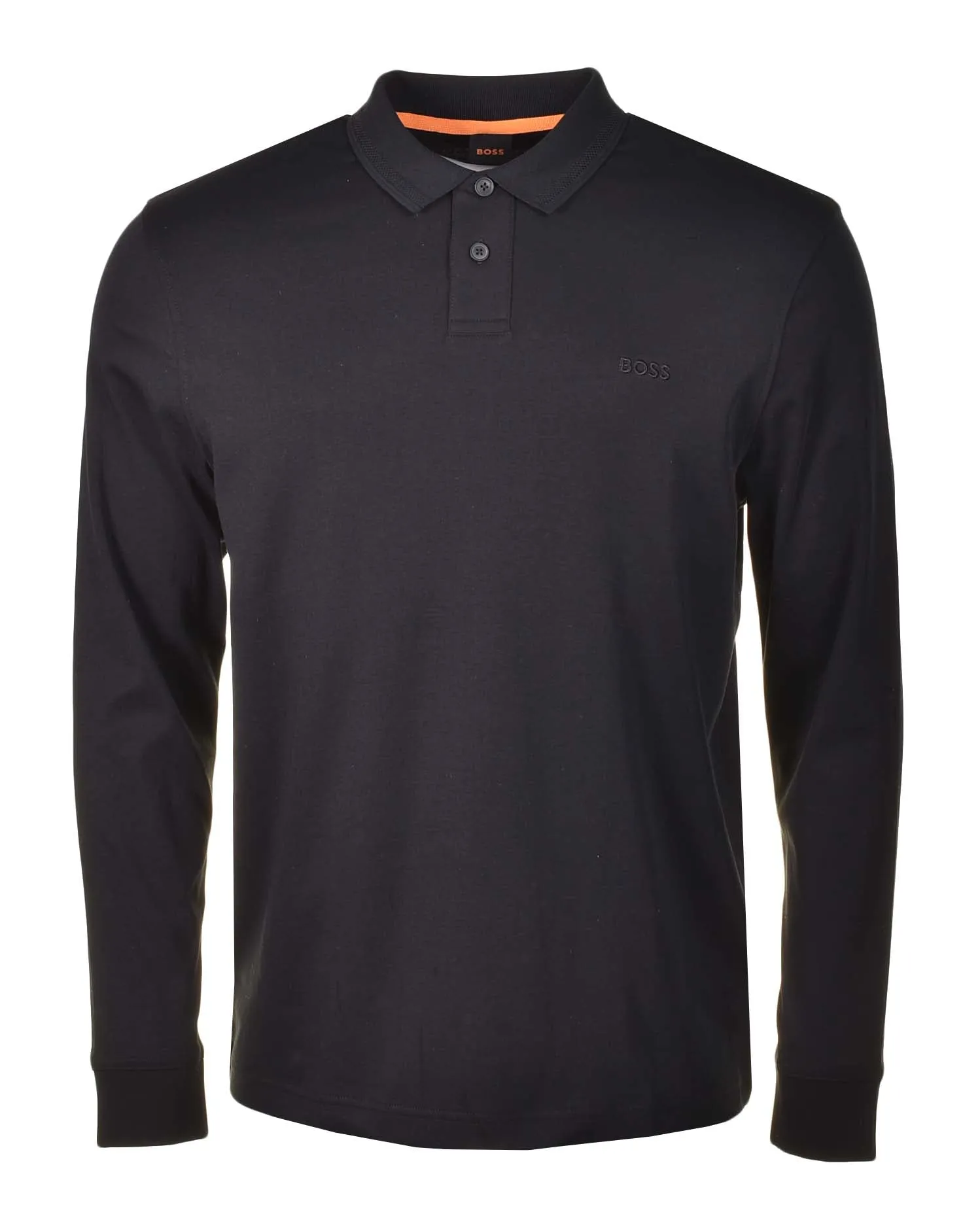 Pe Interlock Long Sleeve Polo Shirt Black sold by RAGAZZI