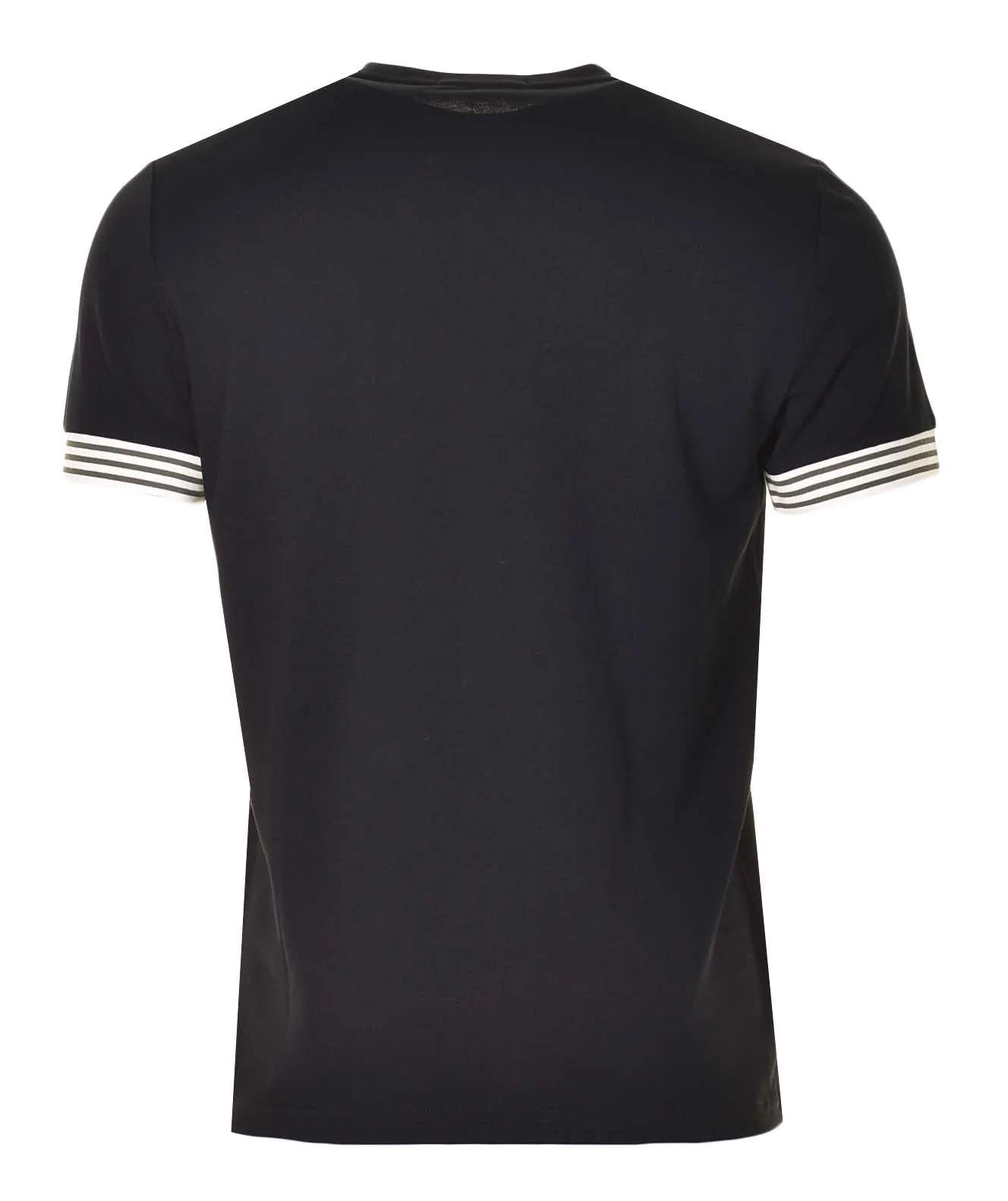 Striped Cuff Pique T Shirt Black sold by RAGAZZI product image thumbnail 2
