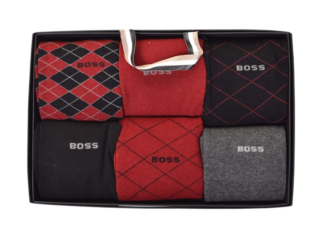 6 Pack Socks Gift Set 001 Black Red sold by RAGAZZI