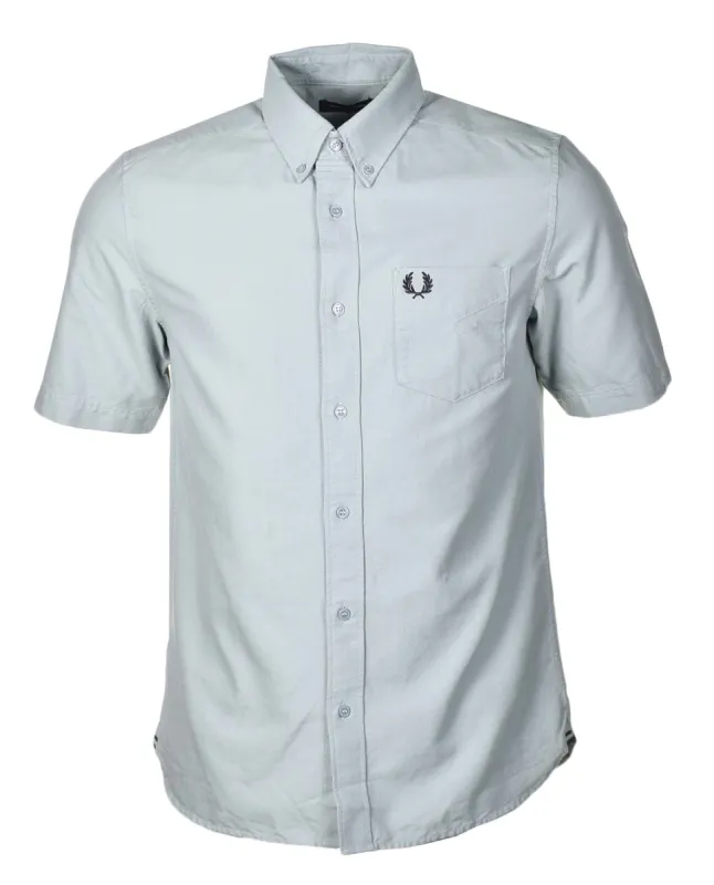 Short Sleeve Oxford Shirt Silver Blue sold by RAGAZZI