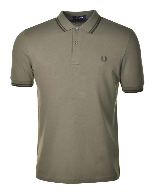 Short Sleeve Twin Tipped Polo Laurel Green Night Green sold by RAGAZZI