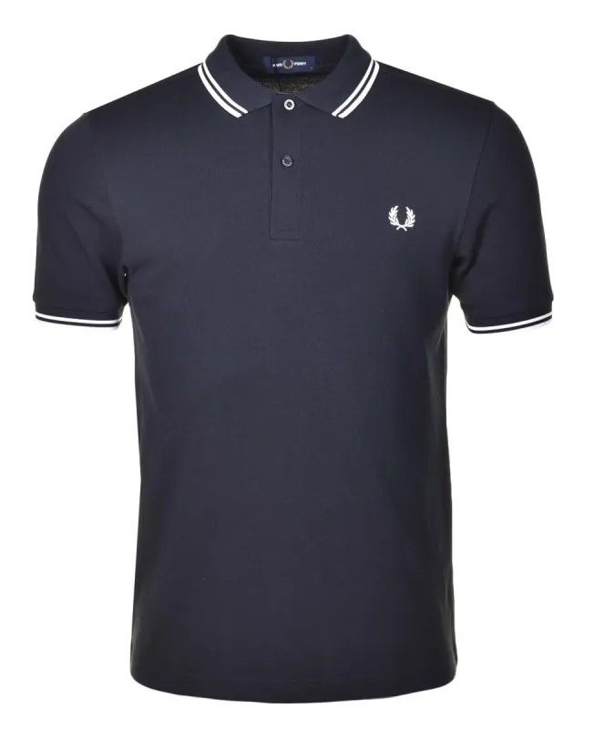 Short Sleeve Twin Tipped Polo Navy White sold by RAGAZZI