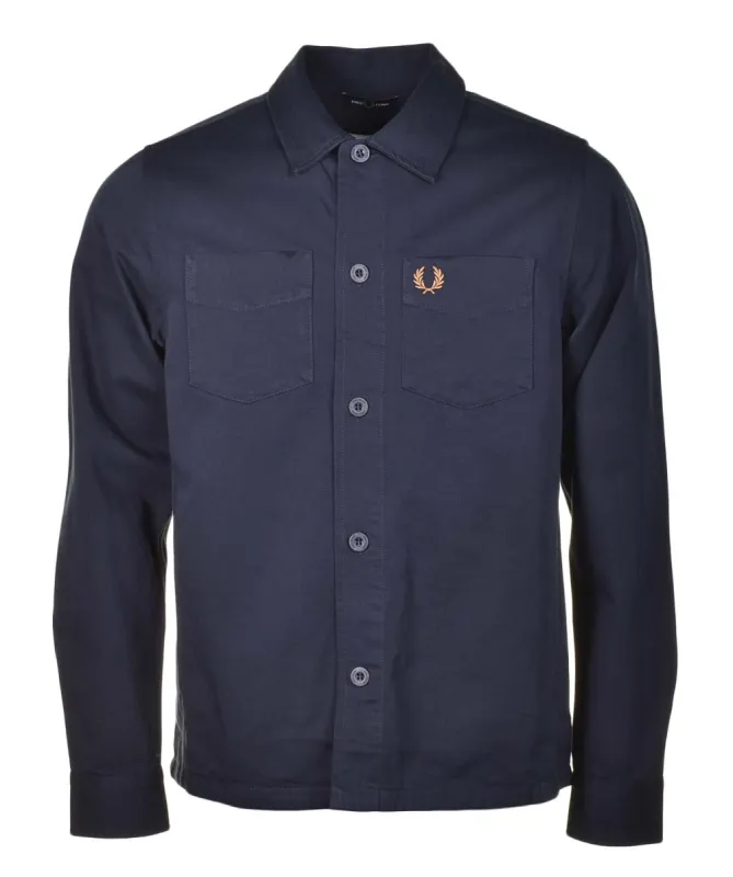 Twill Overshirt Navy made by RAGAZZI