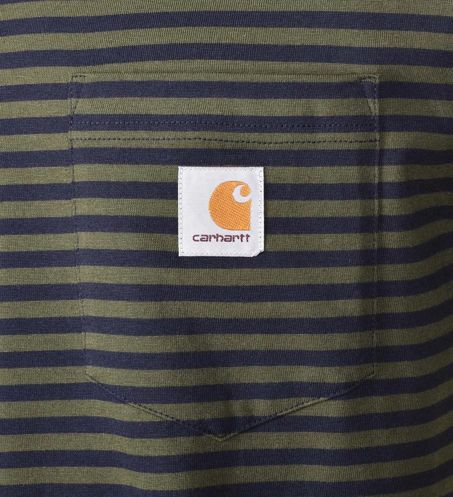 Verner Pocket Stripe Long Sleeve T Shirt Dark Navy Office Green sold by RAGAZZI product image thumbnail 4
