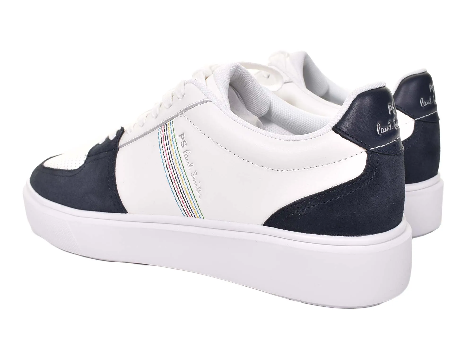 Tyne Leather Trainers White Navy sold by RAGAZZI product image thumbnail 3
