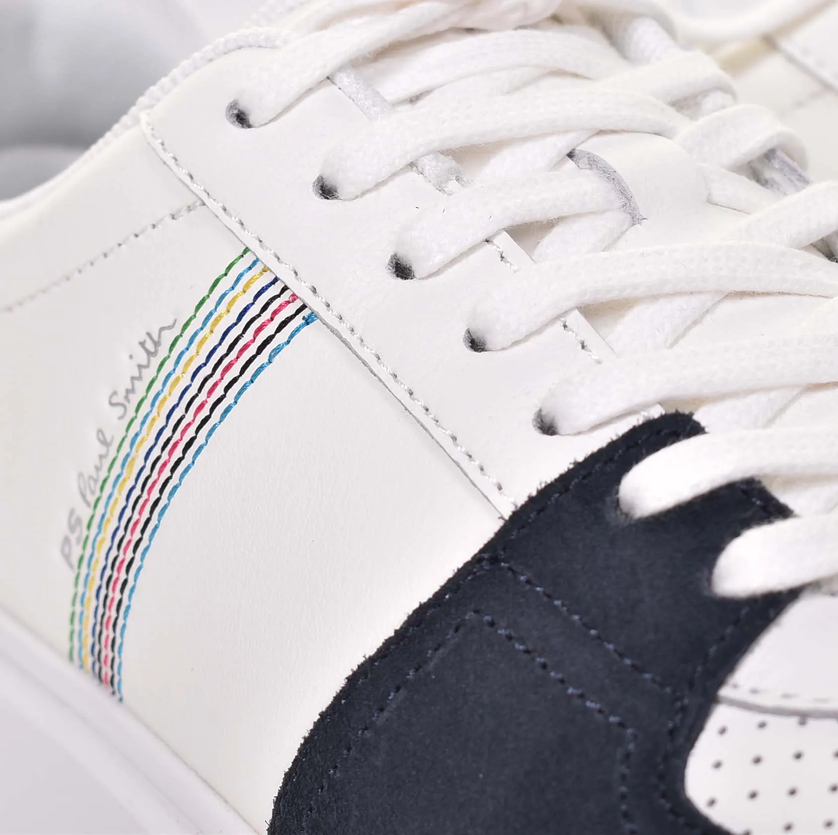 Tyne Leather Trainers White Navy sold by RAGAZZI product image thumbnail 4