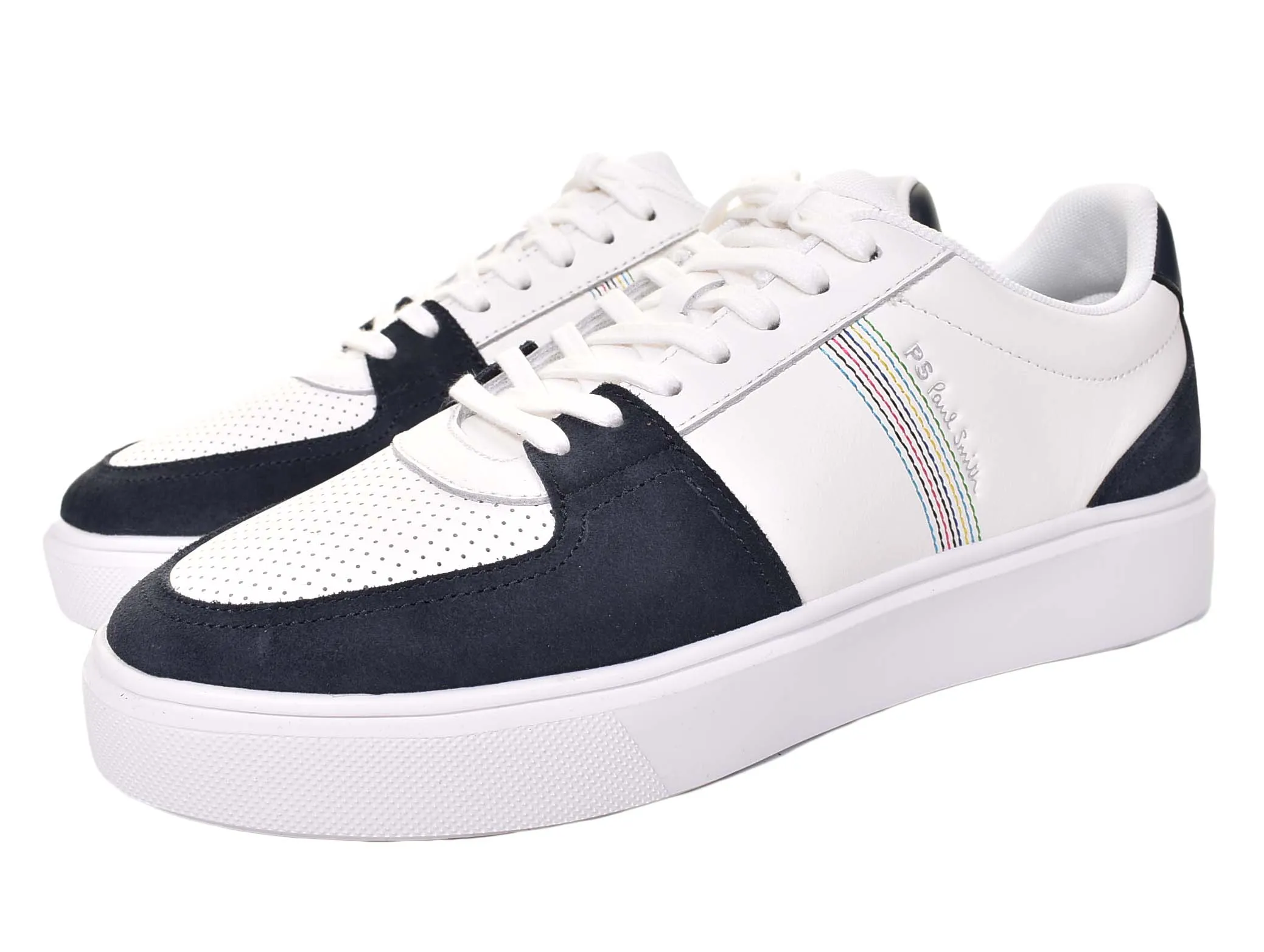 Tyne Leather Trainers White Navy sold by RAGAZZI product image thumbnail 2