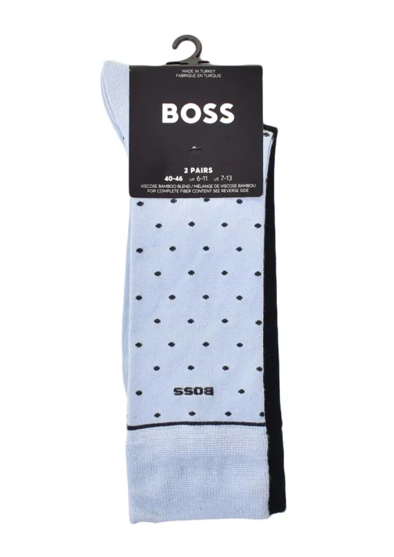 2 Pack RS Dots Bamboo Socks Sky / Navy sold by RAGAZZI