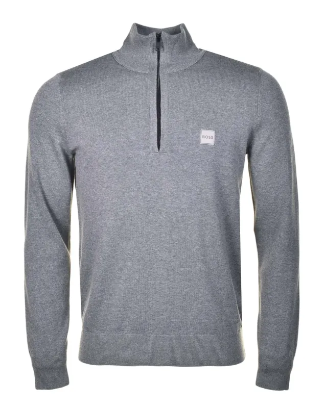 Kanobix Knitted Quarter Zip Light Pastel Grey sold by RAGAZZI