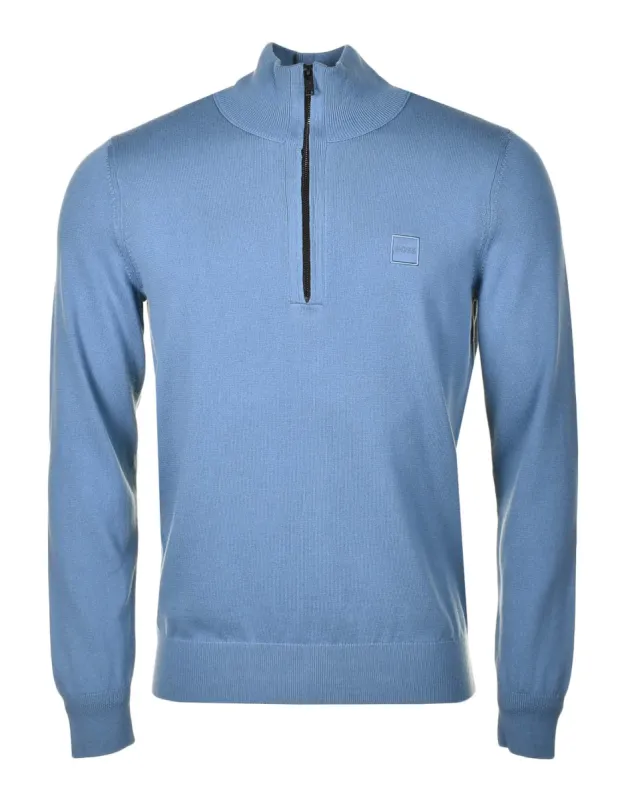 Kanobix Knitted Quarter Zip Open Blue sold by RAGAZZI