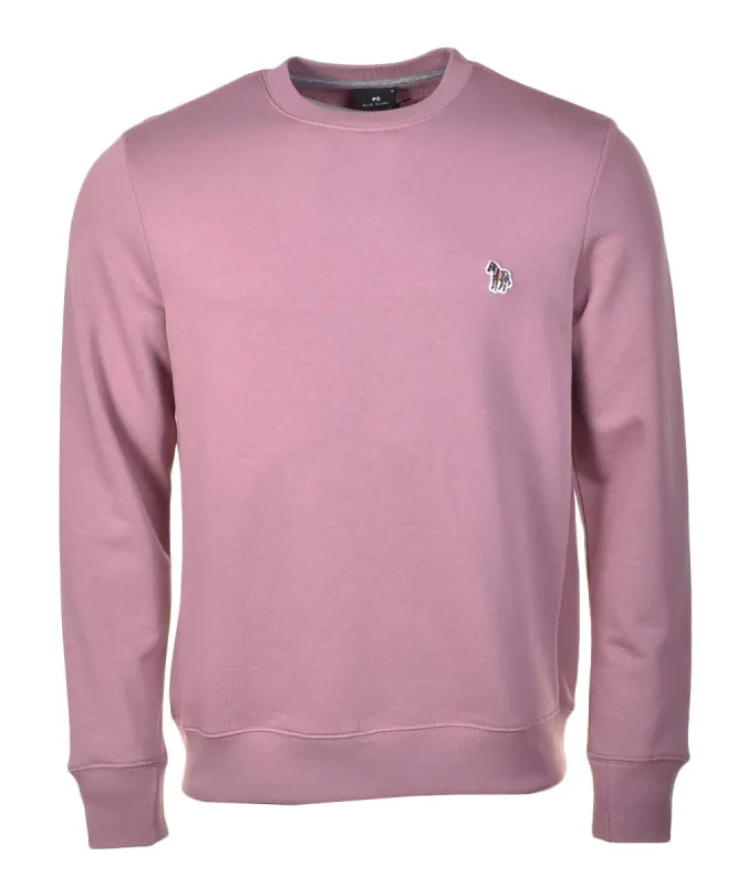 Zebra Crew Sweatshirt Mauve made by Paul Smith