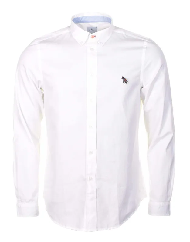 Long Sleeve Tailored Fit Zebra Shirt White sold by RAGAZZI