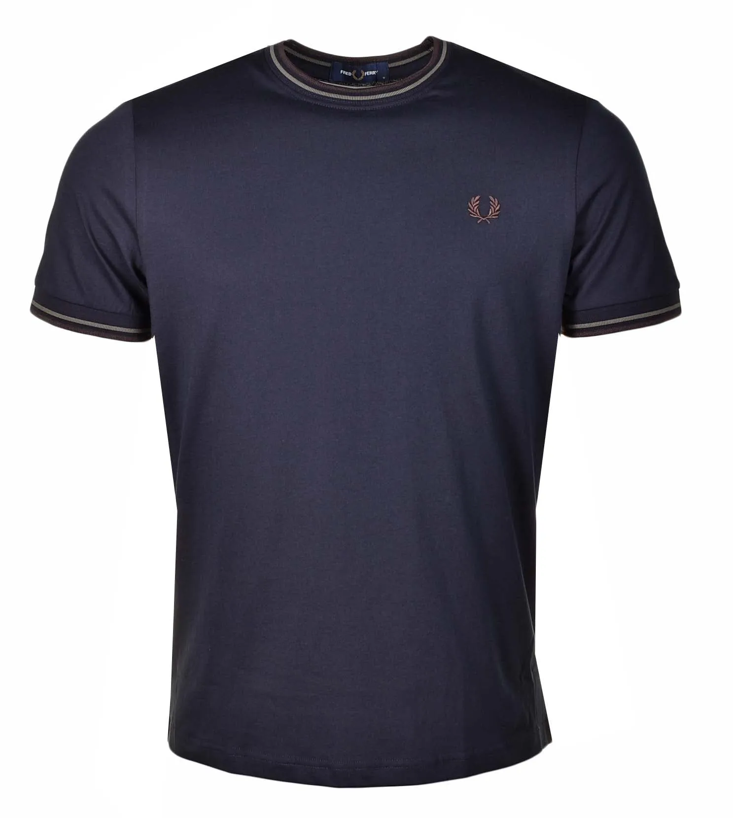 Twin Tipped T Shirt Navy Brick Laurel Green sold by RAGAZZI