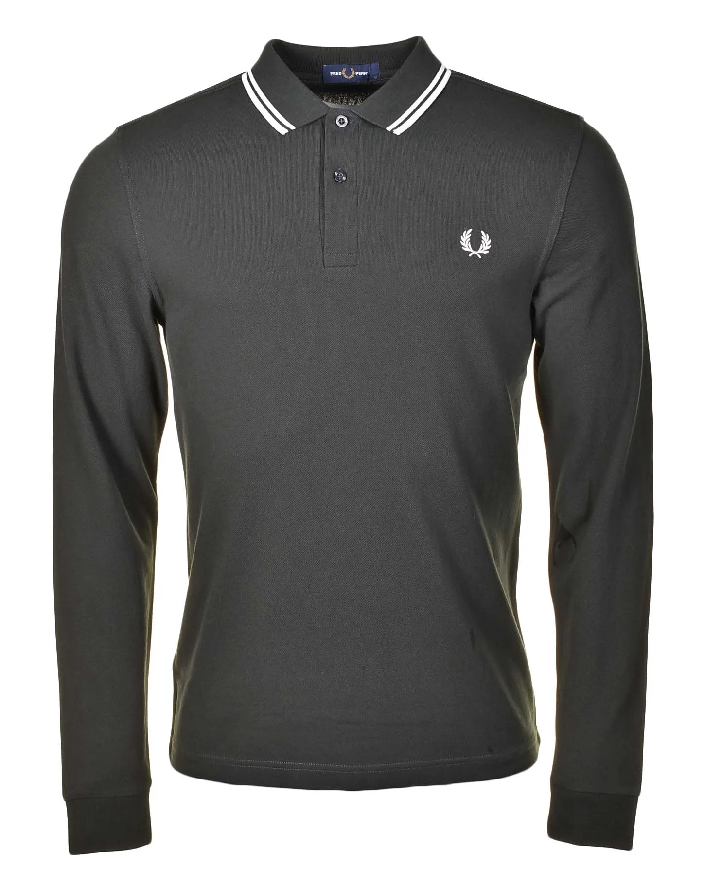 Long Sleeve Twin Tipped Polo Shirt Night Green Snow White sold by RAGAZZI