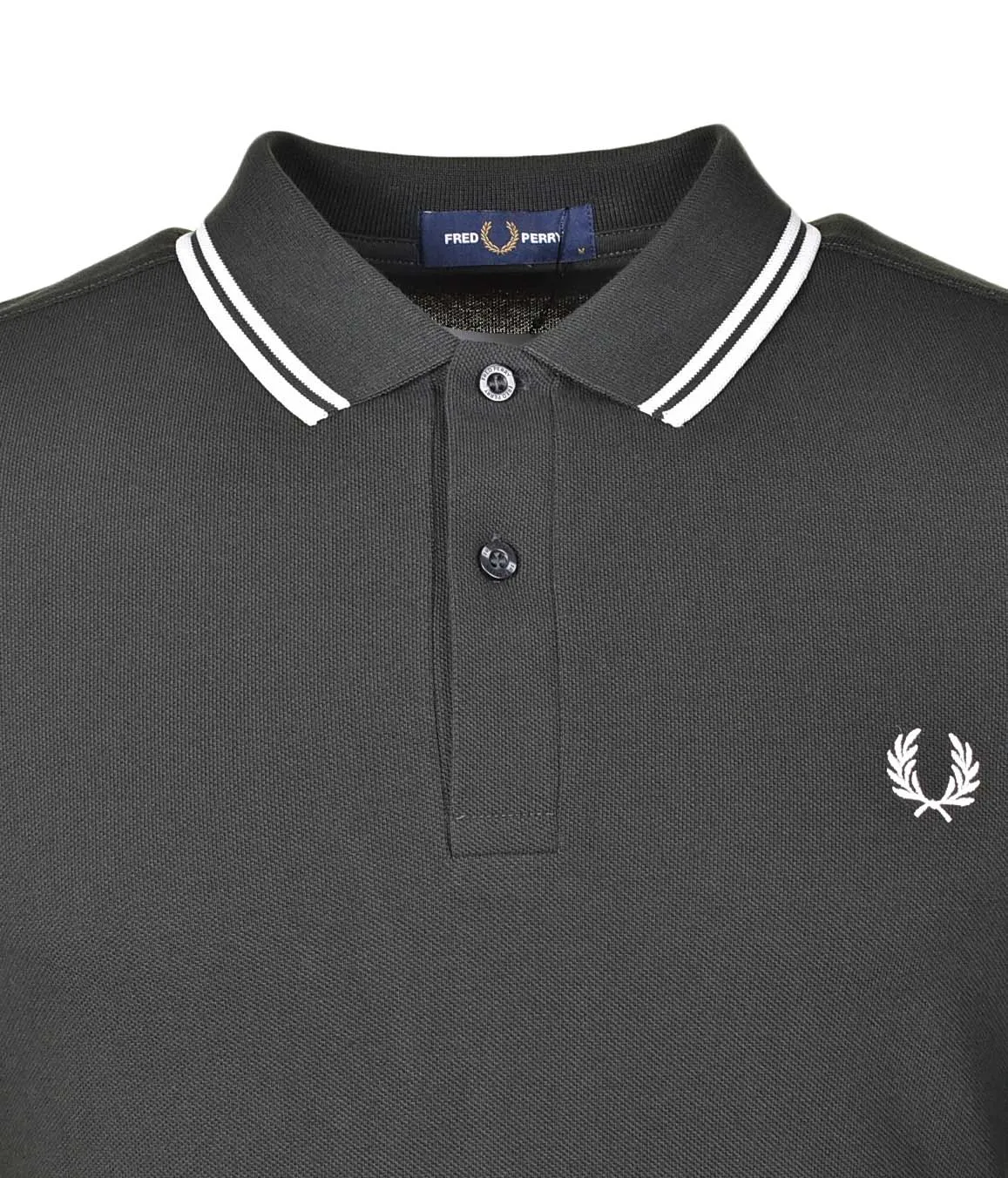 Long Sleeve Twin Tipped Polo Shirt Night Green Snow White sold by RAGAZZI product image thumbnail 3