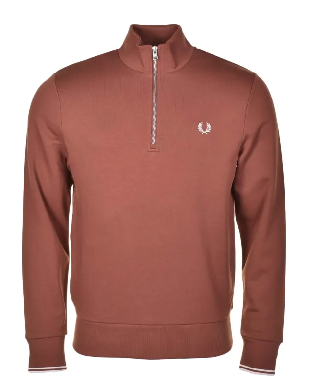 Half Zip Sweatshirt Whiskey Brown sold by RAGAZZI