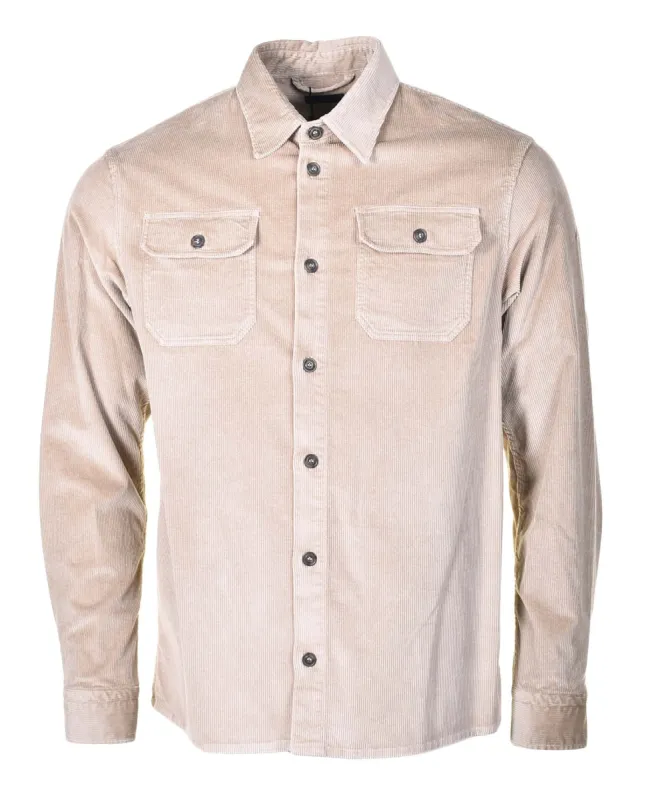 Long Sleeve Corduroy Overshirt Stone sold by RAGAZZI
