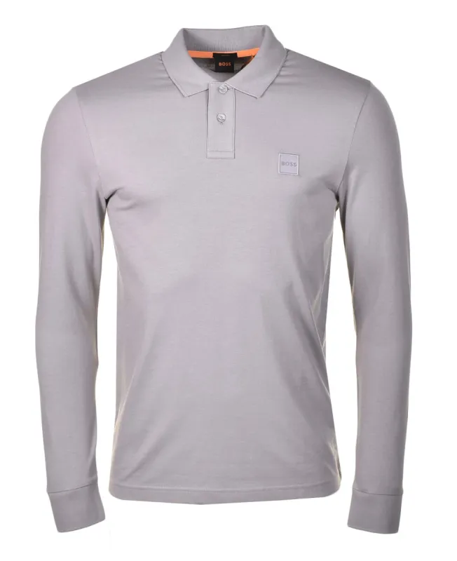 Passerby Long Sleeve Polo Shirt 063 Open Grey sold by RAGAZZI