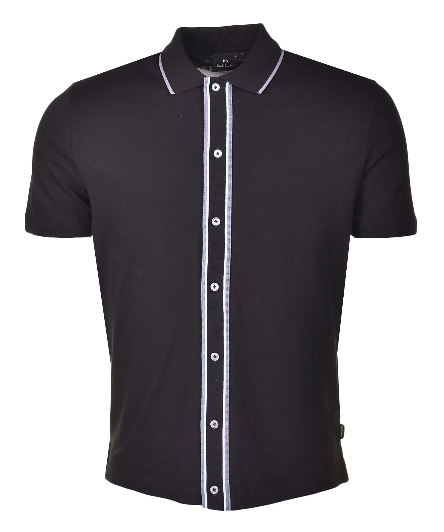 Regular Fit Short Sleeve Full Button Polo Shirt Black sold by RAGAZZI