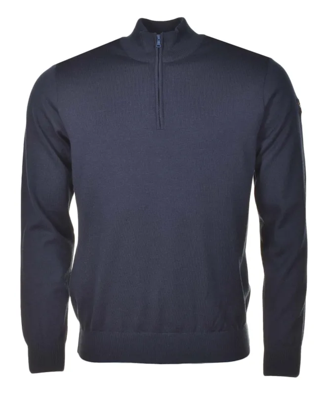 Cool Touch Merino Wool Half Zip Navy sold by RAGAZZI