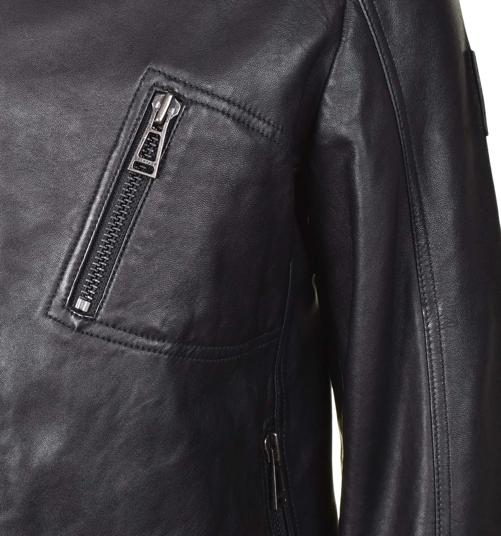 V Racer Leather Jacket Black sold by RAGAZZI product image thumbnail 5