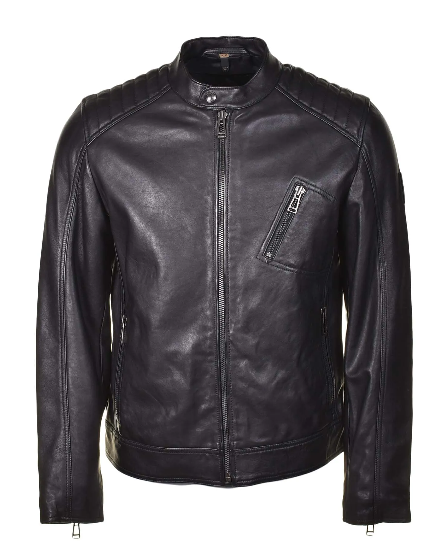 V Racer Leather Jacket Black sold by RAGAZZI
