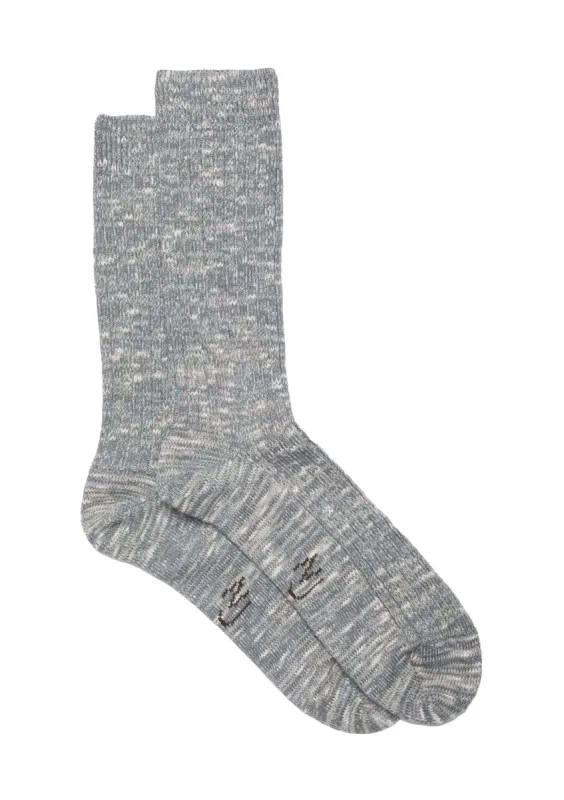 Rasmusson Rib Slub Socks Grey Melange sold by RAGAZZI