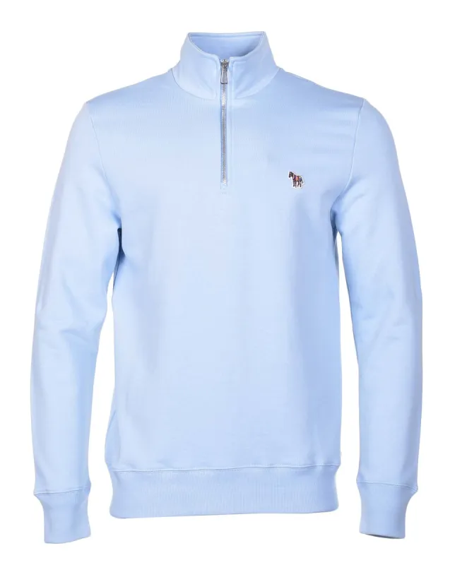Zebra Half Zip Sweatshirt 41e Sky Blue made by Paul Smith