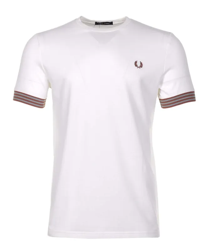 Striped Cuff Pique T Shirt Light Ecru sold by RAGAZZI