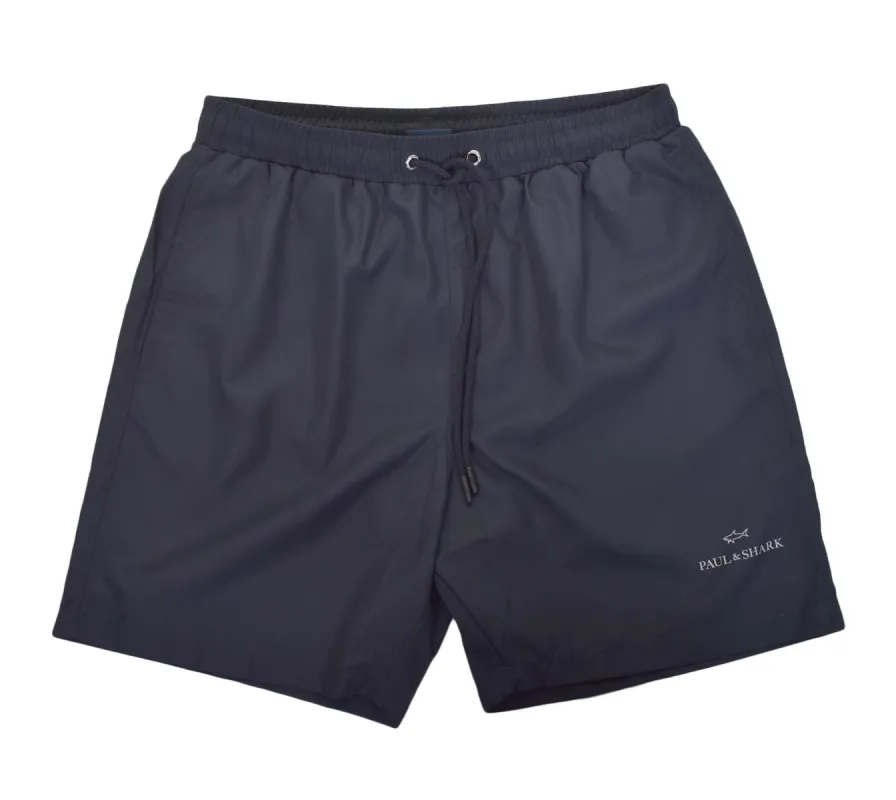 Silver Logo Swim Shorts Navy sold by RAGAZZI