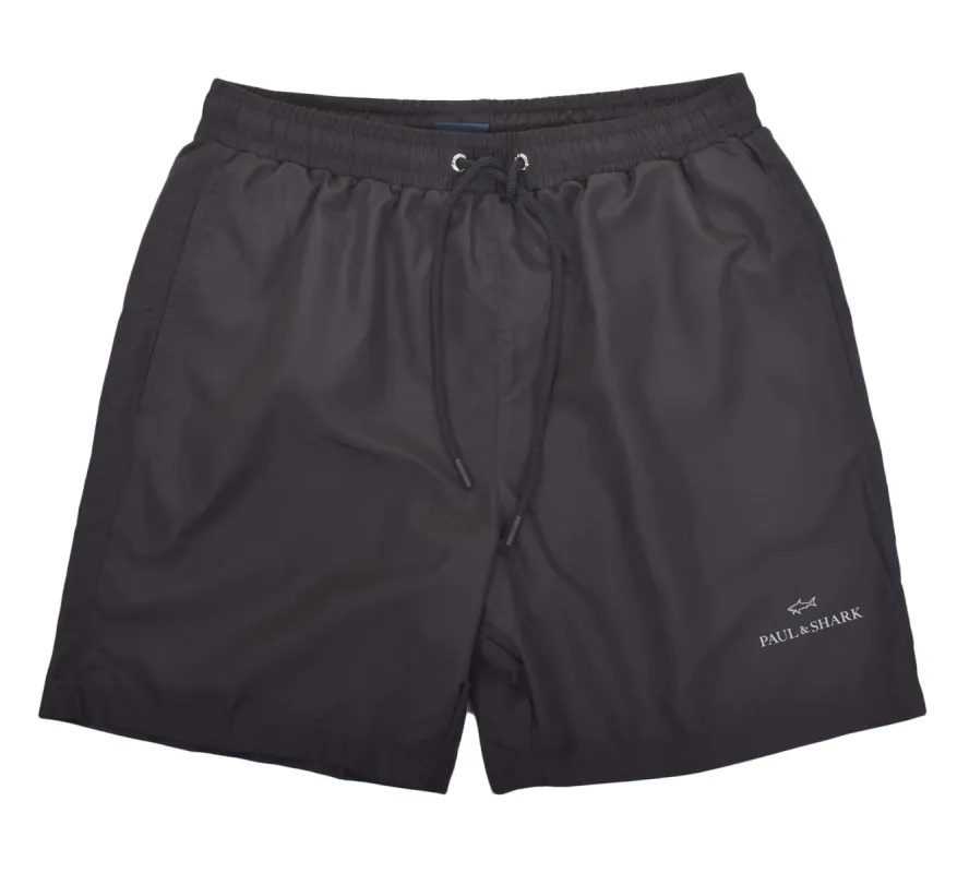 Silver Logo Swim Shorts Black sold by RAGAZZI