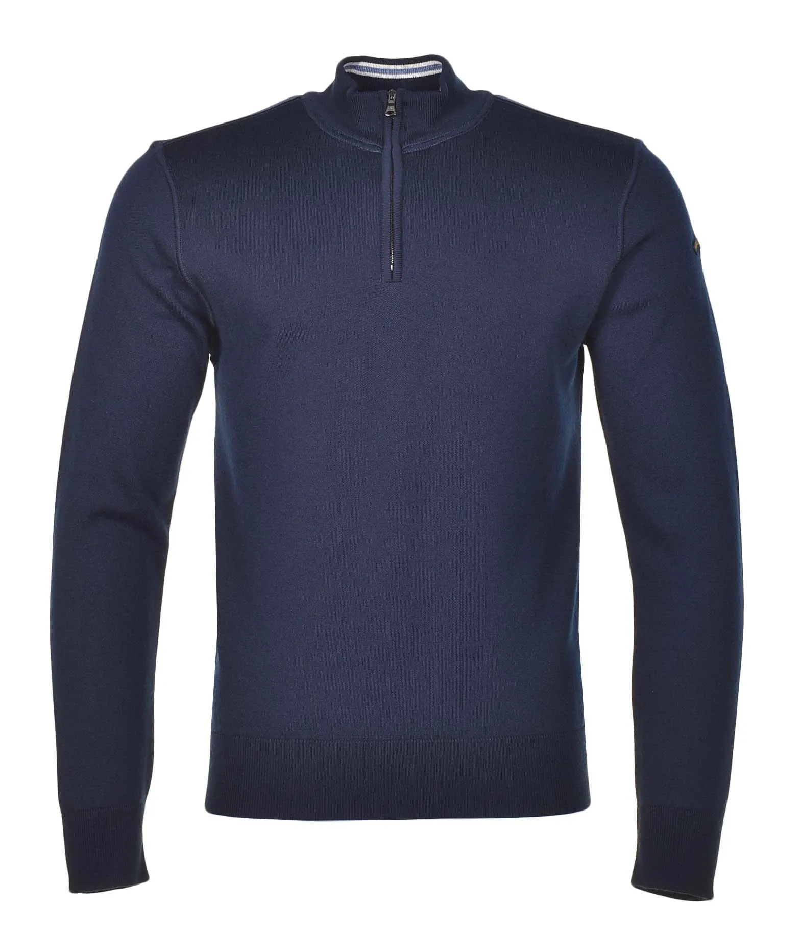 Moon Logo Knitted Wool Half Zip Navy sold by RAGAZZI