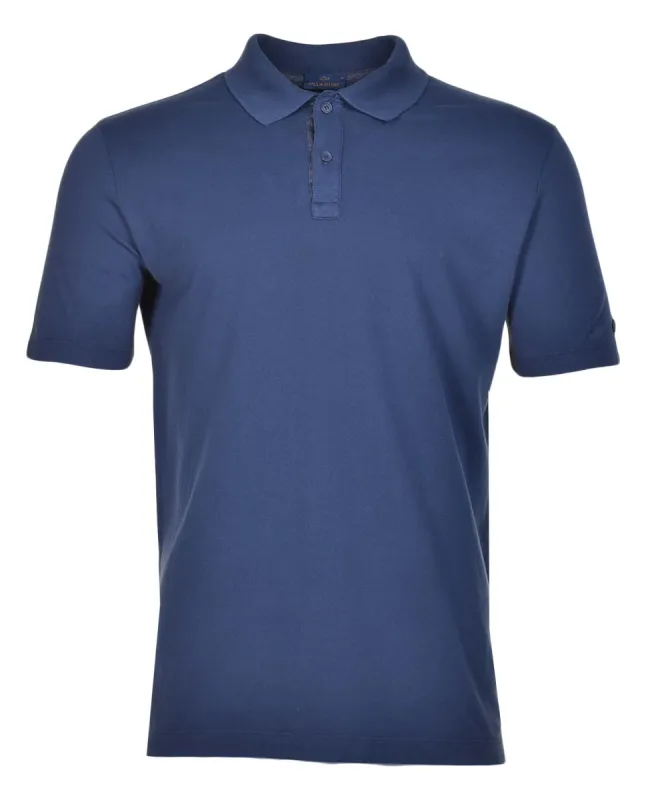 Short Sleeve Tonal Moon Logo Polo Shirt Navy sold by RAGAZZI