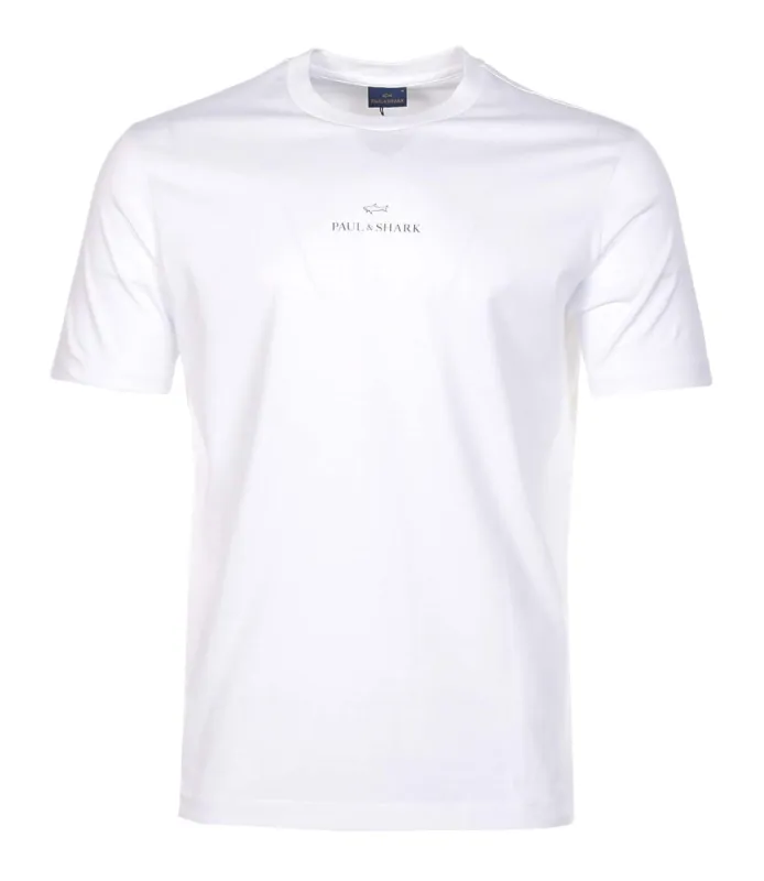 Short Sleeve Silver Centre Logo T Shirt White made by RAGAZZI